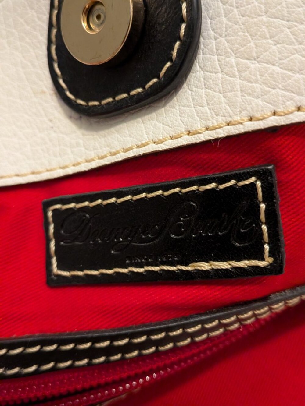 Dooney & Bourke Women's Tote Shopper Bag Purse White/Ivory Pebbled Leather. - Picture 9 of 9